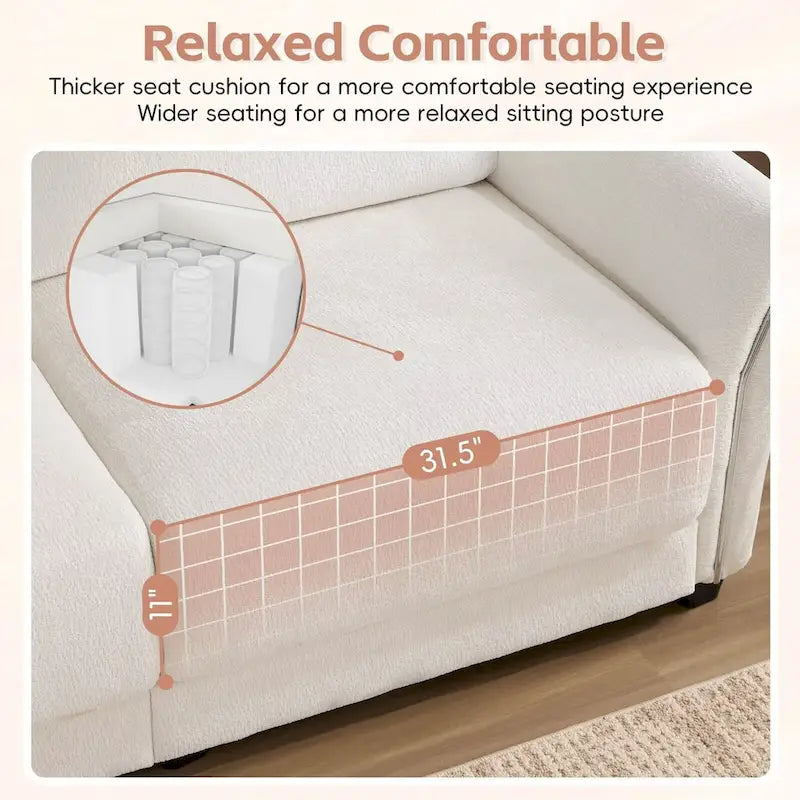 110  Modular Sectional Sofa, L-Shape Sofa with USB and Type-C Charger