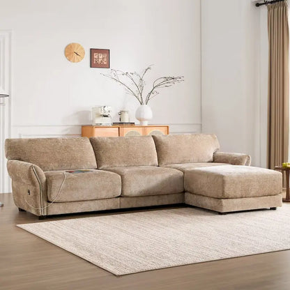 110  Modular Sectional Sofa, L-Shape Sofa with USB and Type-C Charger