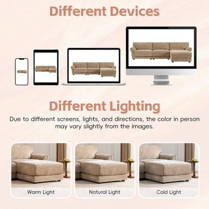 110  Modular Sectional Sofa, L-Shape Sofa with USB and Type-C Charger