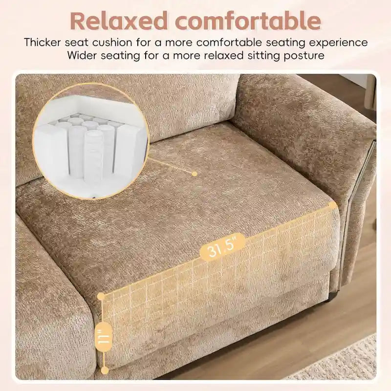 110  Modular Sectional Sofa, L-Shape Sofa with USB and Type-C Charger