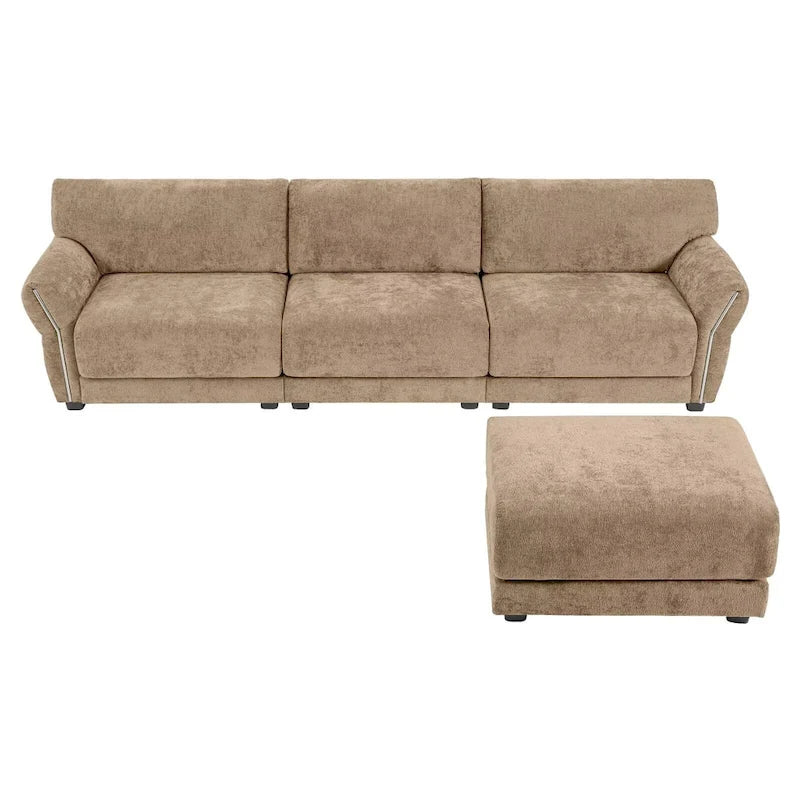 110  Modular Sectional Sofa, L-Shape Sofa with USB and Type-C Charger