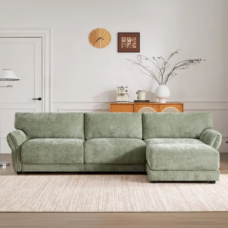 110  Modular Sectional Sofa, L-Shape Sofa with USB and Type-C Charger