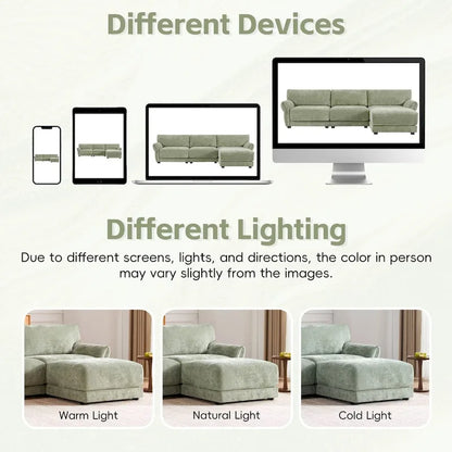 110  Modular Sectional Sofa, L-Shape Sofa with USB and Type-C Charger