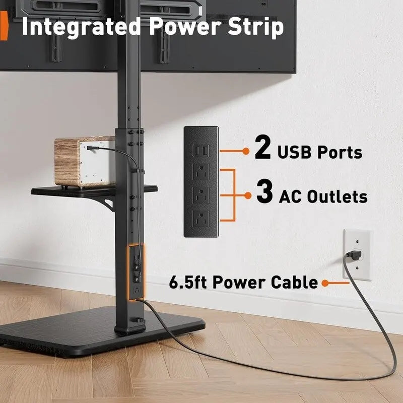 Floor TV Stand with Power Outlet