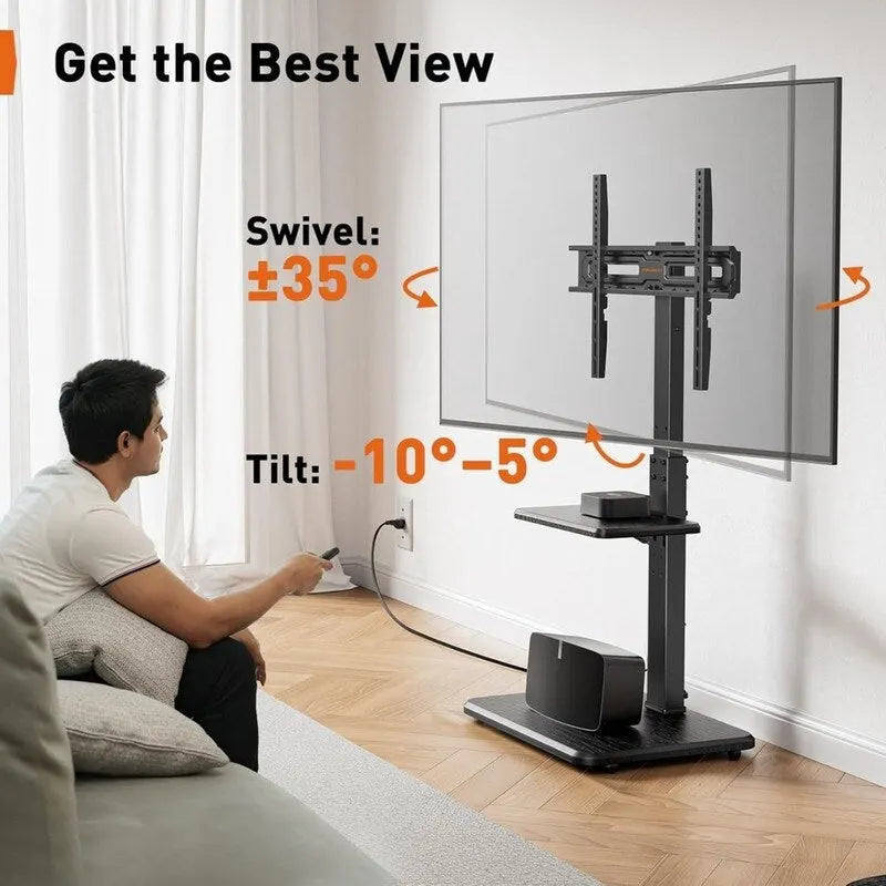 Floor TV Stand with Power Outlet
