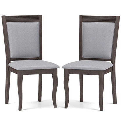 Costway Wood Dining Chairs Set of 2/4 with Rubber Wood Frame Padded