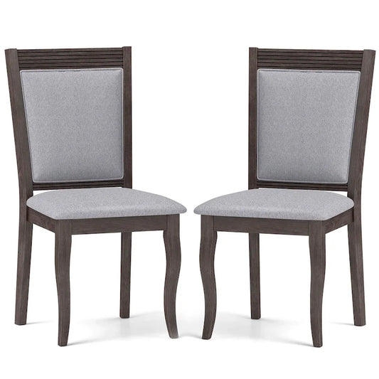 Costway Wood Dining Chairs Set of 2/4 with Rubber Wood Frame Padded