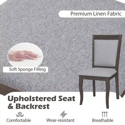 Costway Wood Dining Chairs Set of 2/4 with Rubber Wood Frame Padded