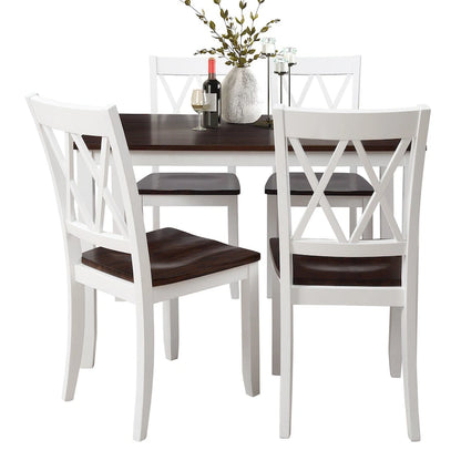 Home Kitchen Table and Chairs Set Farmhouse Kitchen Dining Table Set with Anti-Slipping Protectors and X-Back Chair for Kitchen