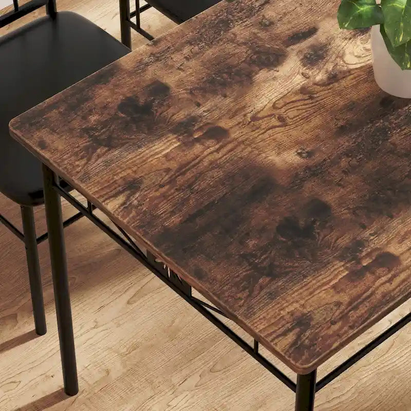 VECELO 3/5-piece Mid-century Dining Table Set with Upholstered Chair