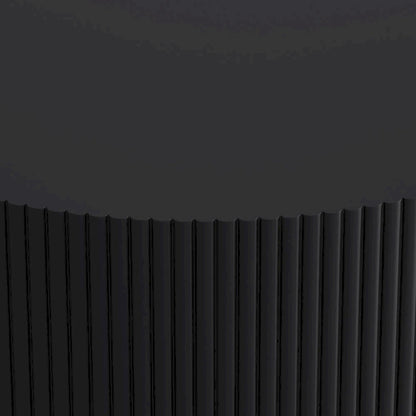 Double Layer Round Coffee Table Modern Center Table Vertical Striped Coffee Table with Storage Space, for Living Room