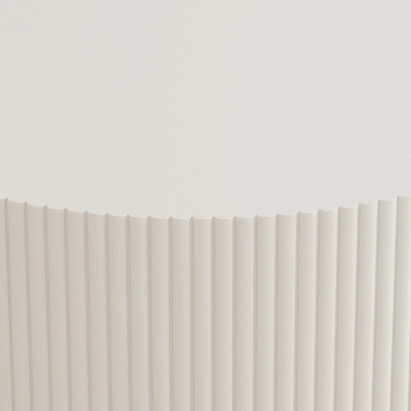 Double Layer Round Coffee Table Modern Center Table Vertical Striped Coffee Table with Storage Space, for Living Room