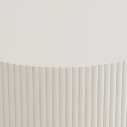 Double Layer Round Coffee Table Modern Center Table Vertical Striped Coffee Table with Storage Space, for Living Room