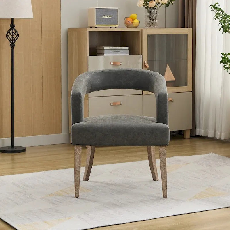 25.79  Wide Modern Barrel Open Back Upholstered Accent Chair