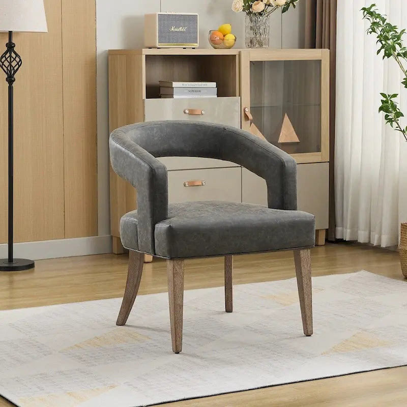 25.79  Wide Modern Barrel Open Back Upholstered Accent Chair