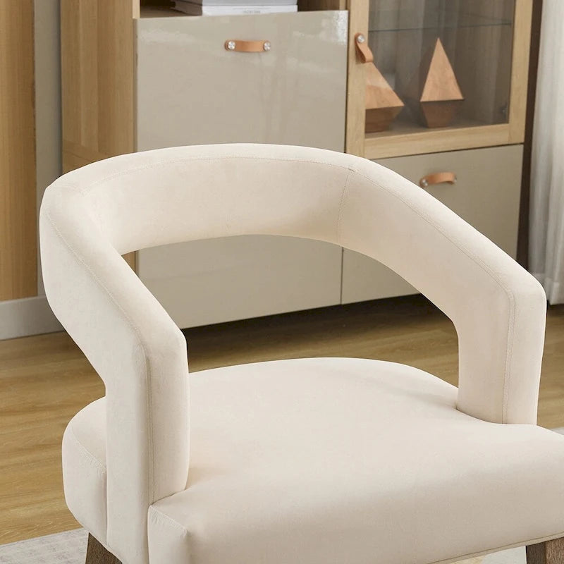 25.79  Wide Modern Barrel Open Back Upholstered Accent Chair