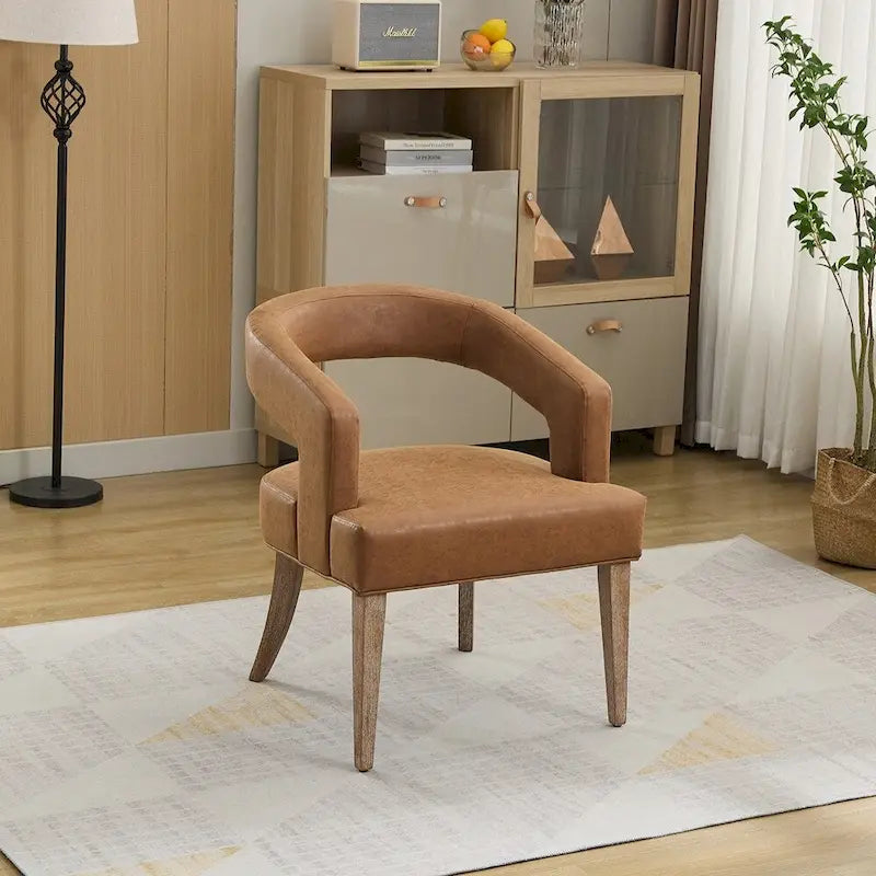 25.79  Wide Modern Barrel Open Back Upholstered Accent Chair