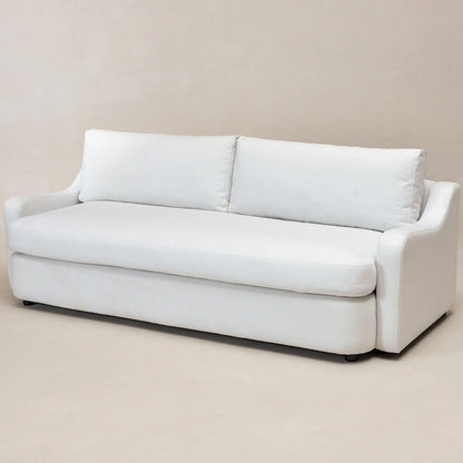 KINWELL 3-Seater Linen Upholstered Deep Seat Sofa with Flippable Cushions, 90 W