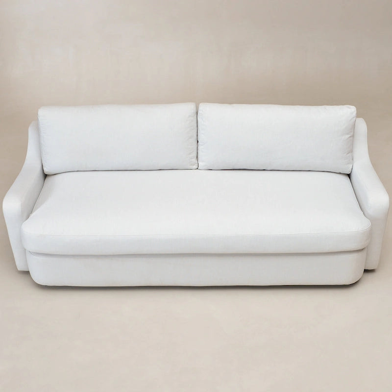 KINWELL 3-Seater Linen Upholstered Deep Seat Sofa with Flippable Cushions, 90 W