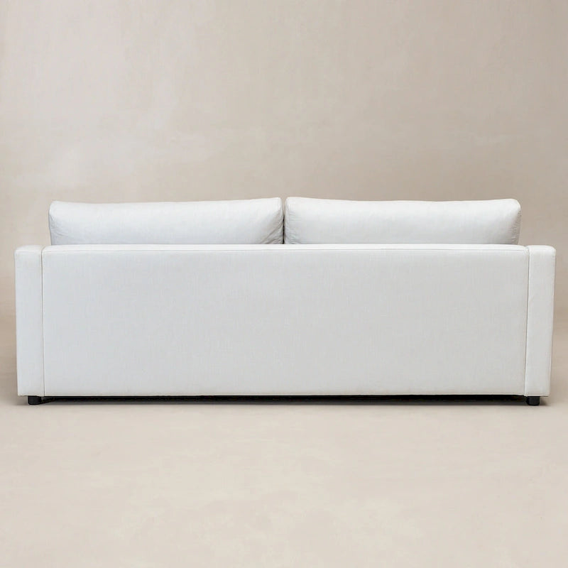 KINWELL 3-Seater Linen Upholstered Deep Seat Sofa with Flippable Cushions, 90 W