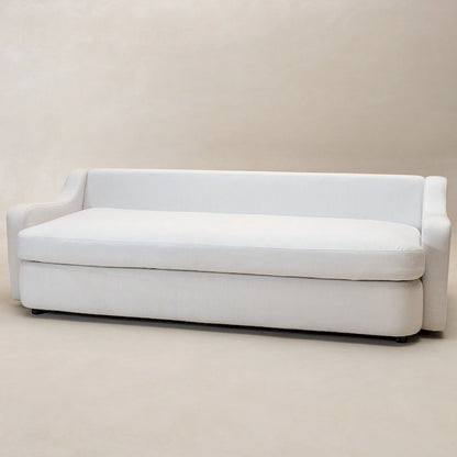 KINWELL 3-Seater Linen Upholstered Deep Seat Sofa with Flippable Cushions, 90 W