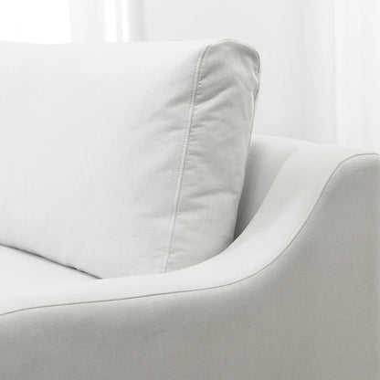 KINWELL 3-Seater Linen Upholstered Deep Seat Sofa with Flippable Cushions, 90 W