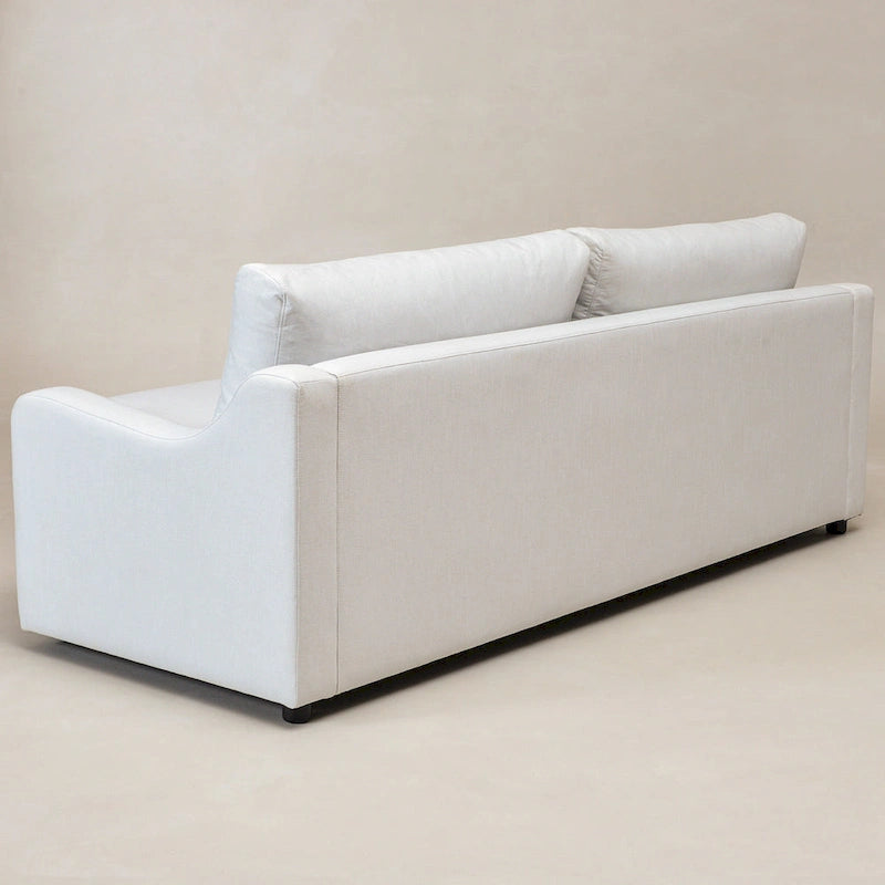 KINWELL 3-Seater Linen Upholstered Deep Seat Sofa with Flippable Cushions, 90 W