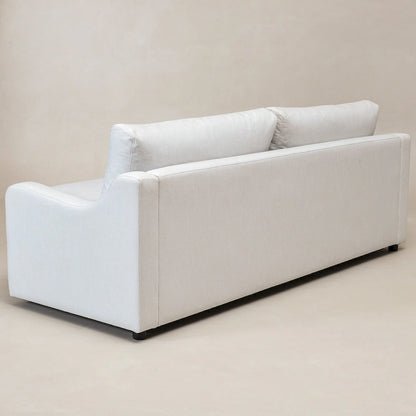 KINWELL 3-Seater Linen Upholstered Deep Seat Sofa with Flippable Cushions, 90 W