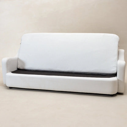 KINWELL 3-Seater Linen Upholstered Deep Seat Sofa with Flippable Cushions, 90 W