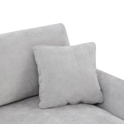 119  Chenille L-Shaped Sectional Sofa with Chaise Lounge and 2 Pillows