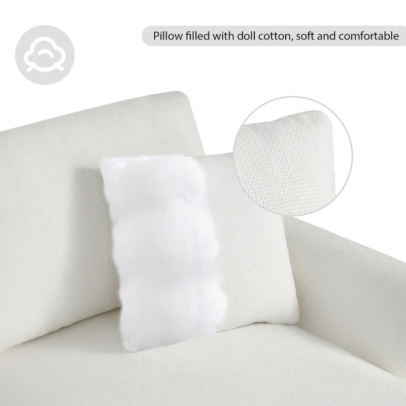 119  Chenille L-Shaped Sectional Sofa with Chaise Lounge and 2 Pillows