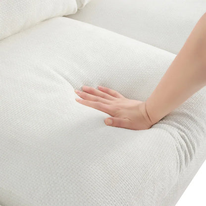 119  Chenille L-Shaped Sectional Sofa with Chaise Lounge and 2 Pillows