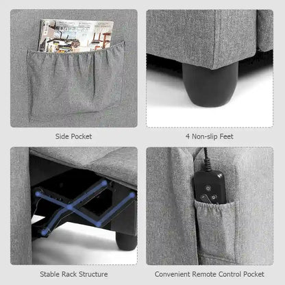 Gymax Massage Recliner Chair Single Sofa Padded Seat w/ Footrest