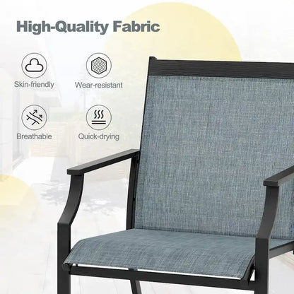 Gymax Set of 2 Patio Dining Chairs Outdoor Armchairs w/ Sturdy Metal