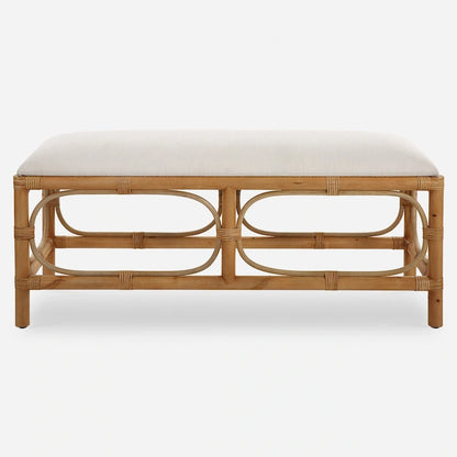 Rattan Wrapped Rectangular Bench - 48