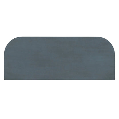 Retro Narrow Console Table with Curved Corner, Top Drawer & Open Shelf