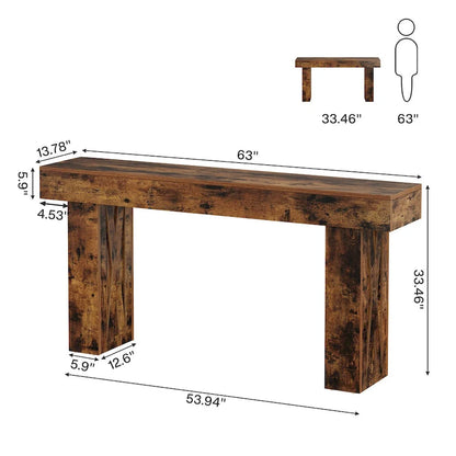 63 Inch Long Console Table Farmhouse Sofa Table