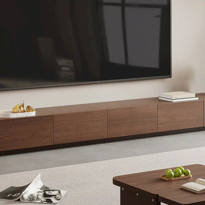 Mid-Century ModernTV Stands,4-6 Drawers, Solid Wood Brown Media Console