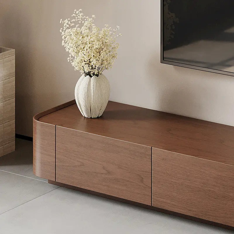 Mid-Century ModernTV Stands,4-6 Drawers, Solid Wood Brown Media Console