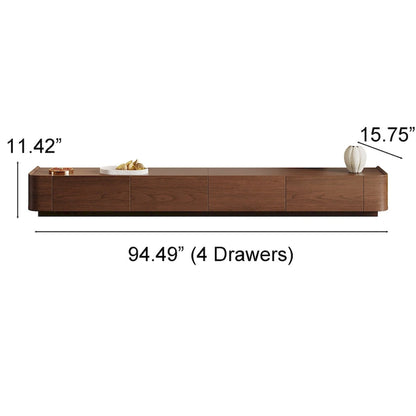 Mid-Century ModernTV Stands,4-6 Drawers, Solid Wood Brown Media Console