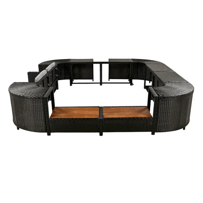 Outdoor Rattan Sectional Sofa Set with Mini Sofa