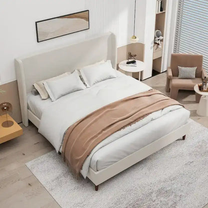 Luxurious Upholstered King Bed Frame with Exceptional Support