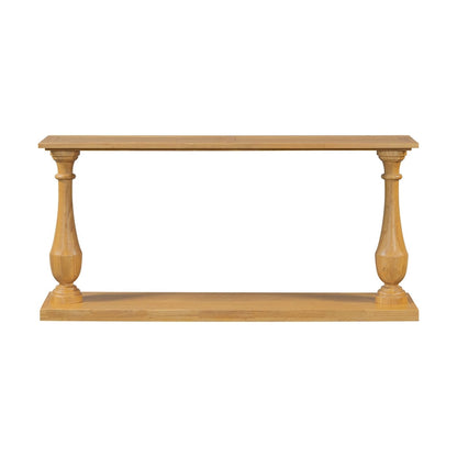 Vase-Leg Design Console Table Narrow Entryway Table Sofa Side Table with Bottom Shelf