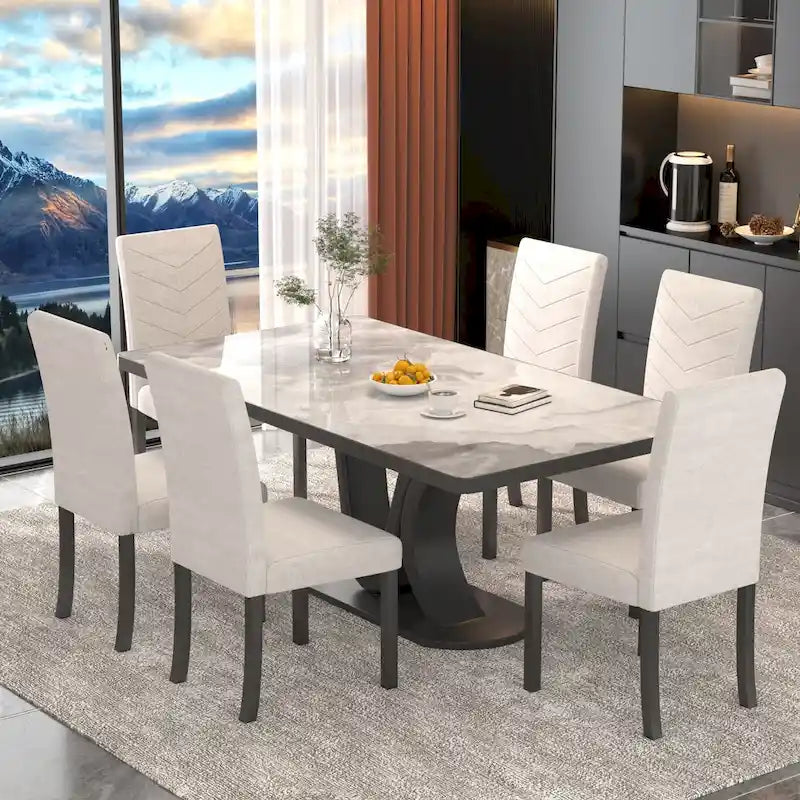 VECELO Upholstered Dining Chairs Set of 6 Parson Classic Upholstered Dining Chair,Modern 37  Parson Chairs