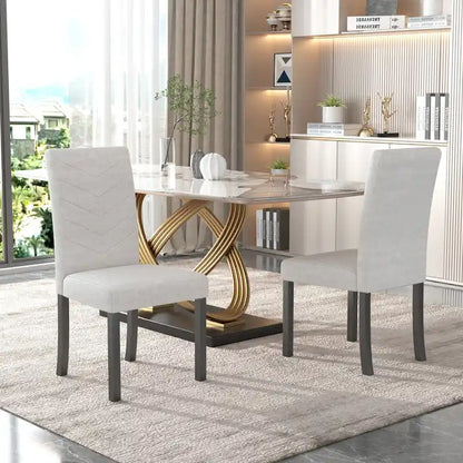 VECELO Upholstered Dining Chairs Set of 6 Parson Classic Upholstered Dining Chair,Modern 37  Parson Chairs