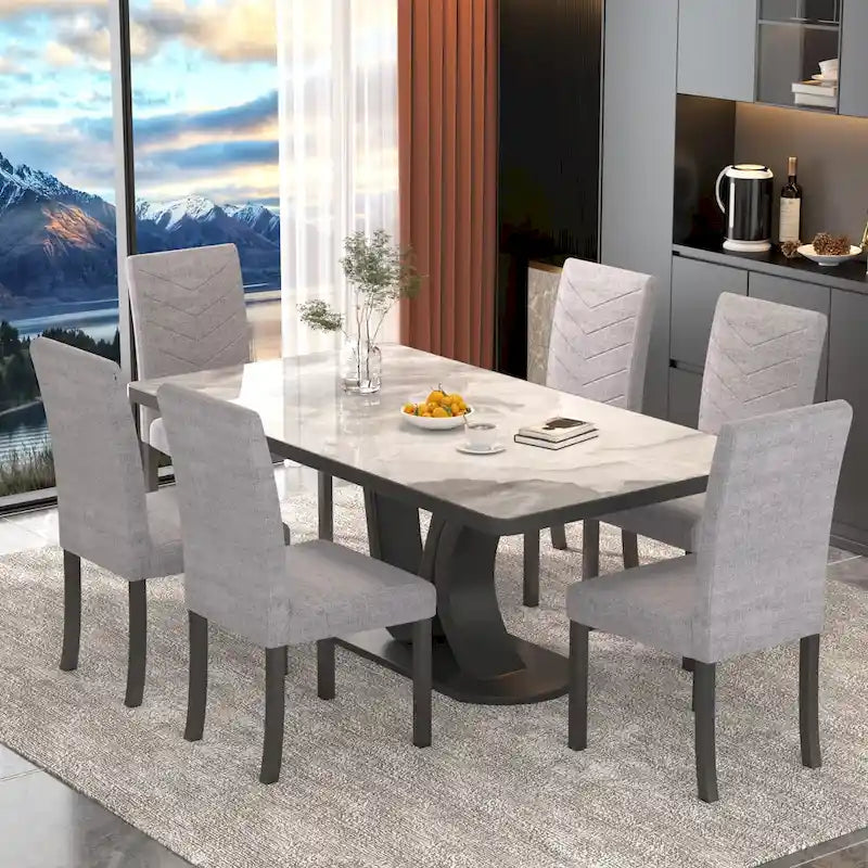 VECELO Upholstered Dining Chairs Set of 6 Parson Classic Upholstered Dining Chair,Modern 37  Parson Chairs