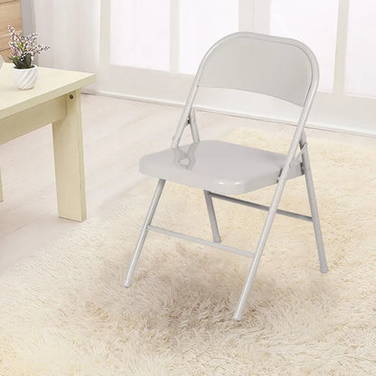 VECELO Folding Chairs Set of 4 Metal Frame Steel Seat with Triple Braced