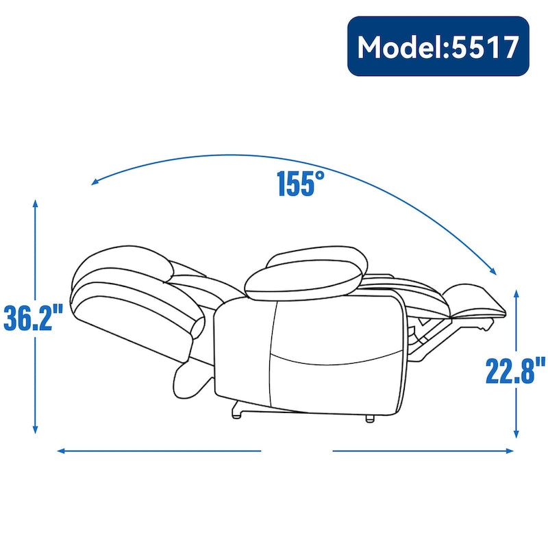 Lazy Boy Chenille Power Lift Recliner Chair, Modern Lving Room Single Massage Sofa Chair w/Lumbar Heating, USB and Type-C Ports