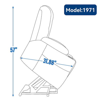 Power Lift Recliner Chair with Massage and Heat, Lazy Boy Overstuffed Wide Recliners w/USB, Type C Ports & 2 Steel Cup Holders
