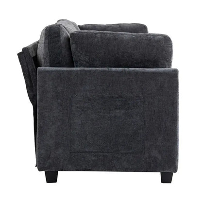 111.42  Chenille Upholstered Three Seater Sofa